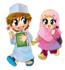  gambar  kartun  anak  anak  muslim  sholeh mau mengaji 